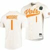 Christian Moore Jersey Tennessee Volunteers #1 Natural 2023 NCAA Baseball College World Series OMAHA 8
