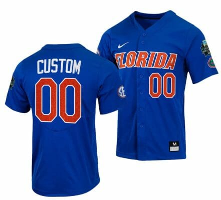 Custom Florida Gators Jersey Name and Number 2023 College World Series Royal #0 NCAA Baseball 6 Custom Florida Gators Jersey Name and Number 2023 College World Series Royal #0 NCAA Baseball