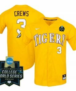 Dylan Crews Jersey 2023 World Series LSU Tigers Baseball NCAA College Yellow Alumni #3