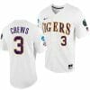 Dylan Crews Jersey LSU Tigers #3 White 2023 College World Series NCAA Baseball