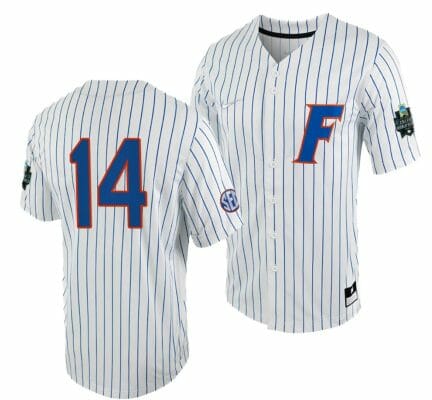 Jac Caglianone Jersey Florida Gators #14 White Royal 2023 College World Series NCAA Baseball