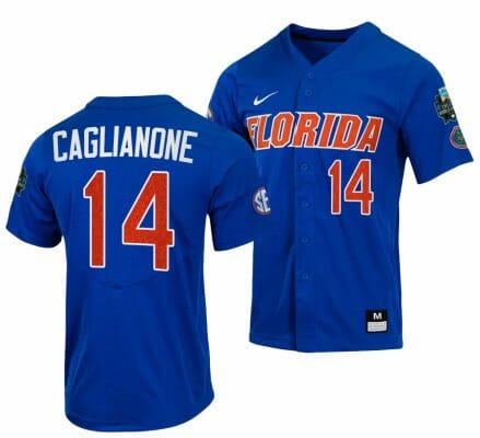 Jac Caglianone Jersey Florida Gators 2023 College World Series Royal #14 NCAA Baseball