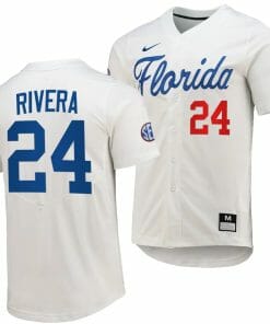 Josh Rivera Jersey Florida Gators 2023 College World Series White #24 Replica NCAA Baseball