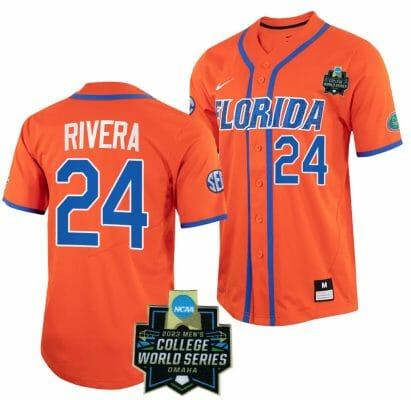 Josh Rivera Jersey Florida Gators #24 Orange NCAA 2023 College World Series Baseball