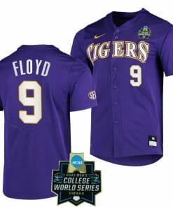 LSU Tigers Baseball Ty Floyd Jersey NCAA 2023 College World Series Purple #9