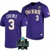 LSU Tigers Dylan Crews Jersey NCAA 2023 College World Series Purple Baseball #3