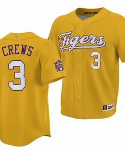 LSU Tigers NCAA Baseball Dylan Crews Jersey 2023 College World Series Champions Gold #3