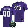 NCAA 2023 College World Series Custom TCU Horned Frogs Jersey Name and Number Baseball Purple #00 2 NCAA 2023 College World Series Custom TCU Horned Frogs Jersey Name and Number Baseball Purple #00