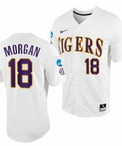 Tre Morgan Jersey LSU Tigers #18 White 2023 College World Series NCAA Baseball