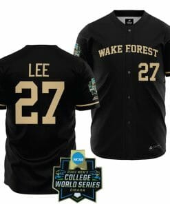 Wake Forest Demon Deacons Baseball Bennett Lee Jersey NCAA 2023 College World Series Black #27