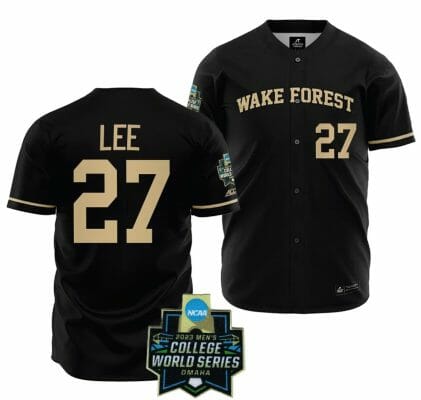 Wake Forest Demon Deacons Baseball Bennett Lee Jersey NCAA 2023 College World Series Black #27