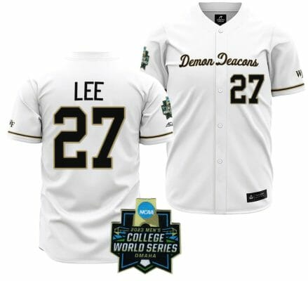 Wake Forest Demon Deacons Baseball Bennett Lee Jersey NCAA 2023 College World Series White #27