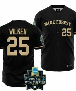 Wake Forest Demon Deacons Baseball Brock Wilken Jersey NCAA 2023 College World Series Black #25