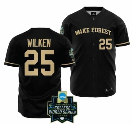 Wake Forest Demon Deacons Baseball Brock Wilken Jersey NCAA 2023 College World Series Black #25