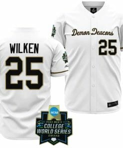 Wake Forest Demon Deacons Baseball Brock Wilken Jersey NCAA 2023 College World Series White #25