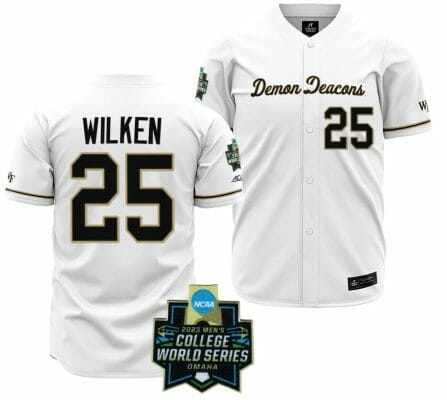 Wake Forest Demon Deacons Baseball Brock Wilken Jersey NCAA 2023 College World Series White #25