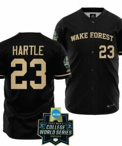 Wake Forest Demon Deacons Baseball Josh Hartle Jersey NCAA 2023 College World Series Black #23