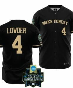 Wake Forest Demon Deacons Baseball Rhett Lowder Jersey NCAA 2023 College World Series Black #4