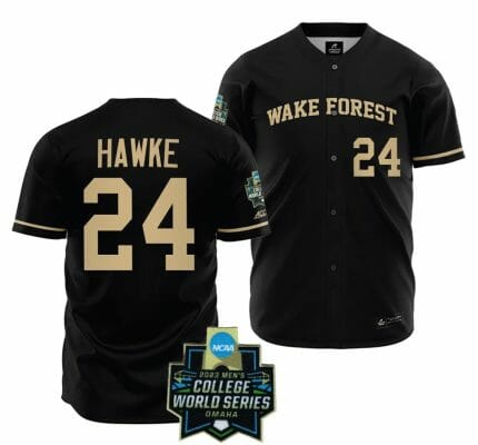 Wake Forest Demon Deacons Baseball Tommy Hawke Jersey NCAA 2023 College World Series Black #24