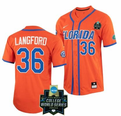 Wyatt Langford Jersey Florida Gators #36 Orange NCAA 2023 College World Series Baseball