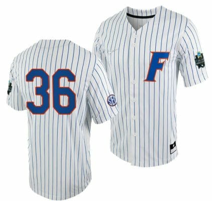 Wyatt Langford Jersey Florida Gators #36 White Royal 2023 College World Series NCAA Baseball