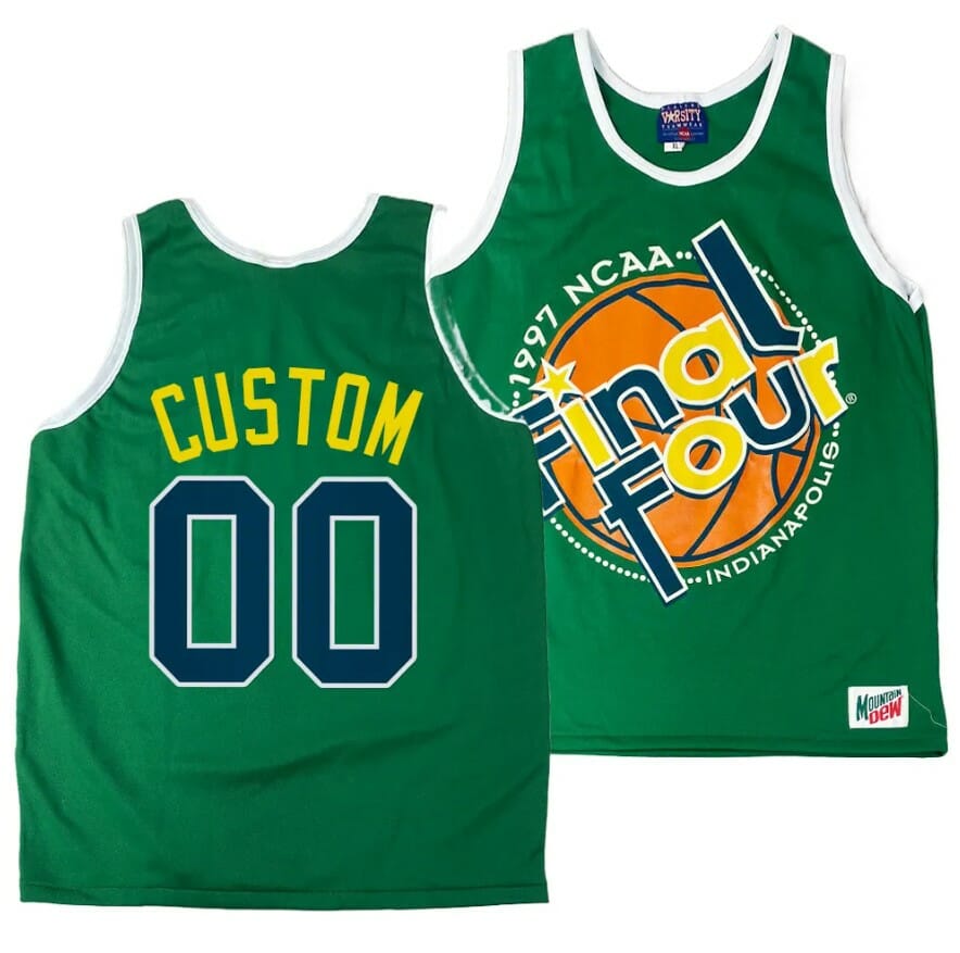 Custom Arizona Wildcats Jersey Name and Number 1997 NCAA Champions Final Four Green 1 Custom Arizona Wildcats Jersey Name and Number 1997 NCAA Champions Final Four Green