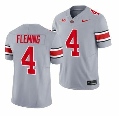 Julian Fleming Jersey Ohio State Buckeyes #4 2023 Alternate Gary Limited Football 10 Julian Fleming Jersey Ohio State Buckeyes #4 2023 Alternate Gary Limited Football