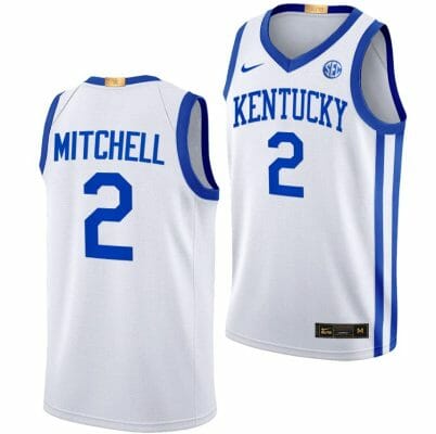 Kentucky Wildcats Tre Mitchell Jersey #2 College Basketball White 2022-23 6 Kentucky Wildcats Tre Mitchell Jersey #2 College Basketball White 2022-23