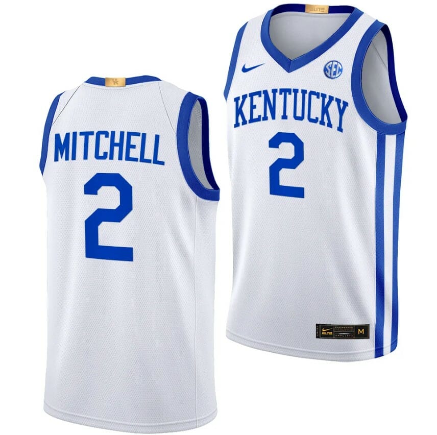 Kentucky Wildcats Tre Mitchell Jersey #2 College Basketball White 2022-23 1 Kentucky Wildcats Tre Mitchell Jersey #2 College Basketball White 2022-23