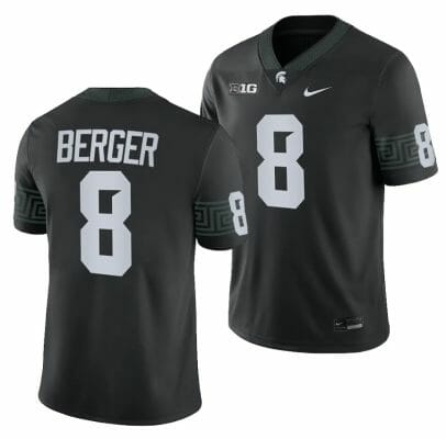 Michigan State Spartans Jalen Berger Jersey #8 College Football Black 2023 Game