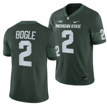 Michigan State Spartans Khris Bogle Jersey #2 College Football Green 2023 Game