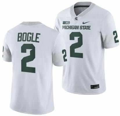 Michigan State Spartans Khris Bogle Jersey #2 College Football White 2023 Game