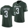 Michigan State Spartans Nathan Carter Jersey #3 College Football Green 2023 Game