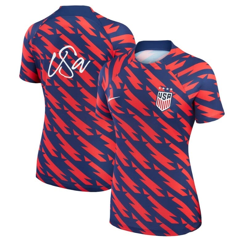 No Name Jersey USWNT 2023 Strike Drill Pre-Match Top Red 1 No Name Jersey USWNT 2023 Strike Drill Pre-Match Top Red