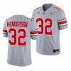 TreVeyon Henderson Jersey Ohio State Buckeyes #32 2023 Alternate Gray Limited Football