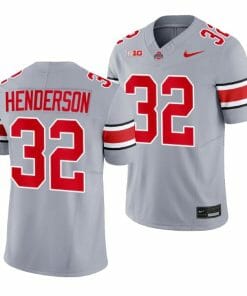TreVeyon Henderson Jersey Ohio State Buckeyes #32 2023 Alternate Gray Limited Football