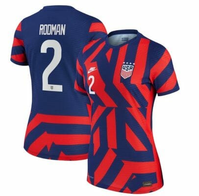 Trinity Rodman Jersey USWNT 2021-22 Away Vapor Match Blue 6 Trinity Rodman Jersey USWNT 2021-22 Away Vapor Match Blue