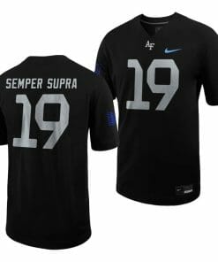 Air Force Falcons Semper Supar Jersey #19 Football 2022 Space Force Rivalry Alternate Black