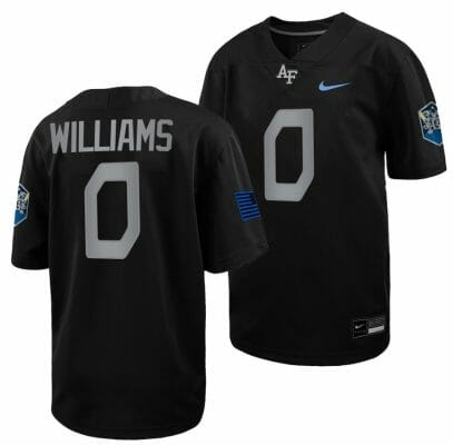 Air Force Falcons Trey Williams Jersey #0 Football 2022 Space Force Rivalry Alternate Black 10 Air Force Falcons Trey Williams Jersey #0 Football 2022 Space Force Rivalry Alternate Black
