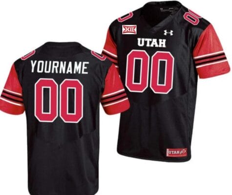 Custom Utah Utes Jersey Name and Number Throwback Black College Football