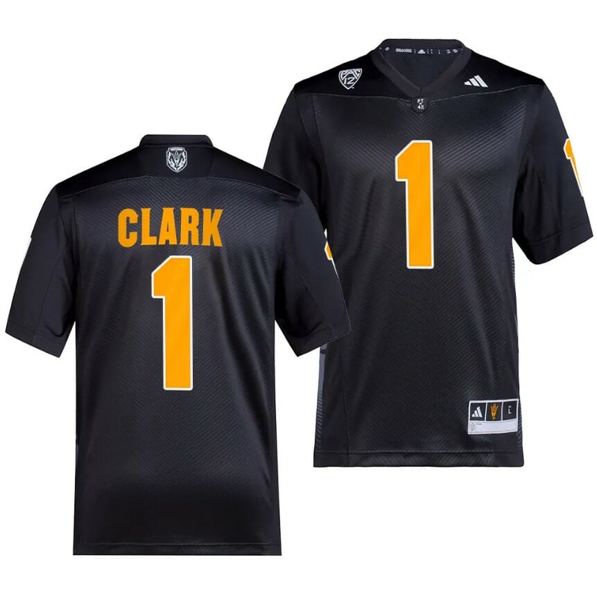 Arizona State Sun Devils Jordan Clark Jersey #1 Premier Black College Football 2023 1 Arizona State Sun Devils Jordan Clark Jersey #1 Premier Black College Football 2023