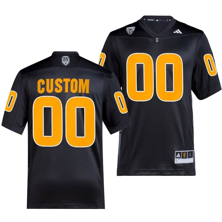 Custom Arizona State Sun Devils Jersey Name And Number Premier Black College Football 2023 1 Custom Arizona State Sun Devils Jersey Name And Number Premier Black College Football 2023