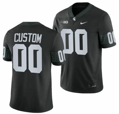 Custom Michigan State Spartans Jersey Name and Number Alternate Black College Football 2023