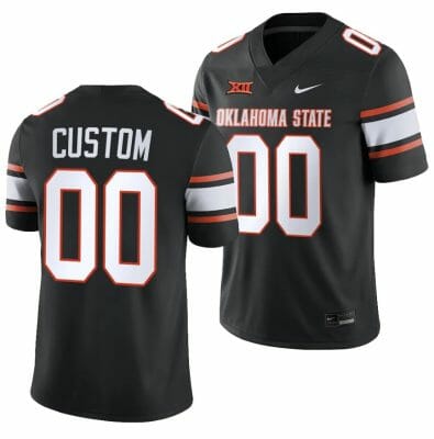 Custom Oklahoma State Jersey Name and Number College Football 2023 Game Black 10 Custom Oklahoma State Jersey Name and Number College Football 2023 Game Black
