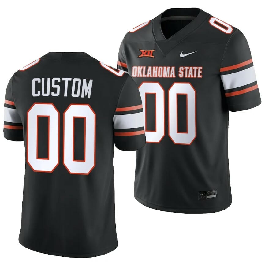Custom Oklahoma State Jersey Name and Number College Football 2023 Game Black 1 Custom Oklahoma State Jersey Name and Number College Football 2023 Game Black