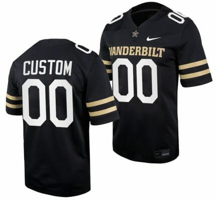 Custom Vanderbilt Commodores Jersey Name and Number Home College Football Black