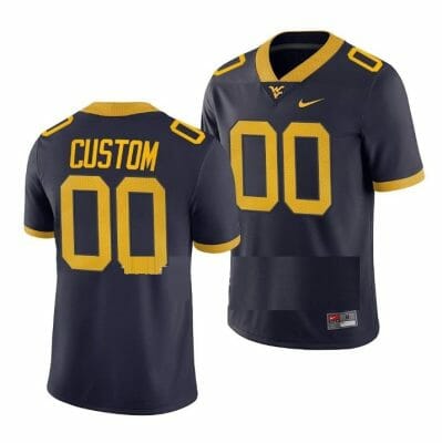 Custom West Virginia Jersey Name And Number College Football Navy Game Uniform 10 Custom West Virginia Jersey Name And Number College Football Navy Game Uniform