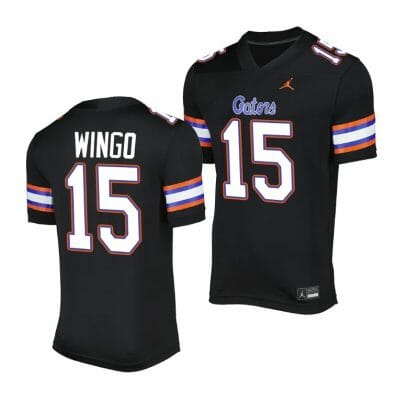Florida Gators Derek Wingo Jersey #15 Alternate Game Black 2023 Salute To Service Uniform 10 Florida Gators Derek Wingo Jersey #15 Alternate Game Black 2023 Salute To Service Uniform