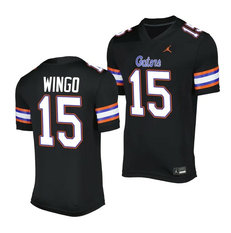 Florida Gators Derek Wingo Jersey #15 Alternate Game Black 2023 Salute To Service Uniform 1 Florida Gators Derek Wingo Jersey #15 Alternate Game Black 2023 Salute To Service Uniform