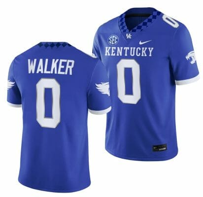 Kentucky Wildcats Deone Walker Jersey #0 NCAA Football 2023 Game Home Blue